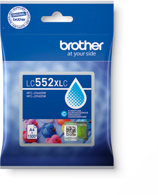 Brother LC552XLC Cyan (Ciánkék) eredeti nagykapacitású tintapatron (LC552XLC)