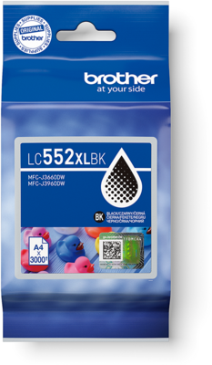 Brother LC552XLBK Black (Fekete) eredeti nagykapacitású tintapatron (LC552XLBK)