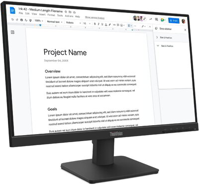 Lenovo ThinkVision S22-4e Monitor (64CBKAT6EU) - 21.5" FullHD (1920x1080) IPS, 16:9, 1300:1, 250cd/m2, 4ms, VESA, HDMI, VGA, 3 év garancia, Fekete színben