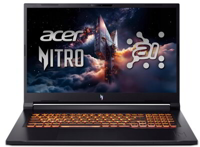 Acer Nitro V 17 AI Gamer Notebook (ANV17-41-R6YY) - 17.3" FullHD, AMD Ryzen 7-260, 16GB RAM, 1TB SSD, nVidia GeForce RTX 4050 6GB, Magyar billentyűzet, Operációs rendszer nélkül, 3 év garancia, Fekete színben