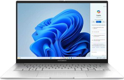 Asus ZenBook 14 Notebook (UX3405CA-ST1251) - 14.0" 2.8K (2880x1800) OLED, Intel Core Ultra 9-285H, 16GB RAM, 1TB SSD, Magyar billentyűzet, Operációs rendszer nélkül, 3 év garancia, Ezüst színben
