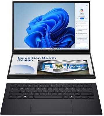 Asus ZenBook Duo Notebook (UX8406CA-PZ123W) - 14.0" 2,8K (2880x1800) OLED Multi-touch, Intel Core Ultra 9-285H, 32GB RAM, 2TB SSD, Magyar billentyűzet, Windows 11 Home, 3 év garancia, Szürke színben