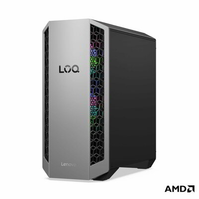 Lenovo LOQ Gamer Tower 26ADR10 (91DF0086HG) - AMD Ryzen 7-8745HX, 32GB RAM, 1TB SSD, nVidia GeForce RTX 5060 8GB, Operációs rendszer nélkül - Torony Házas számítógép, 3 év garancia, Szürke színben