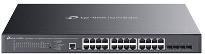TP-LINK Switch 24x1000Mbps (8xPOE++ 90W + 16xPOE+ 30W) + 4x10G SFP+ + 2xkonzol port, Menedzselhető (SG3428XMPP)