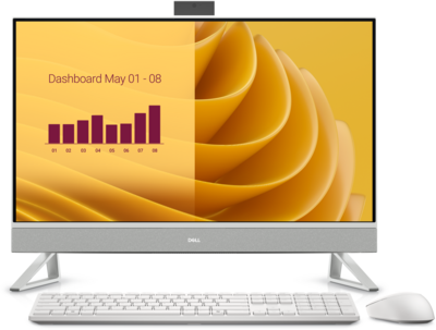 Dell 27 All In One számítógép (EC27250_RPLU-R_007) - 27.0" FullHD Multi-touch, Kamera, Intel Core 7-150U, 32GB RAM, 1TB SSD, WiFi + Bluetooth, Windows 11 Professional, 3 év garancia, Fehér színben