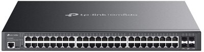 TP-LINK Switch 48x1000Mbps (8xPOE++ 90W + 40xPOE+ 30W) + 4x10G SFP+ + 2xkonzol port, Menedzselhető (SG3452XMPP)