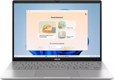 Asus Vivobook S14 Notebook (S3407CA-LY048W) - 14.0" WUXGA, Intel Core Ultra 7-255H, 16GB RAM, 512GB SSD, Magyar billentyűzet, Windows 11 Home, 3 év garancia, Ezüst színben