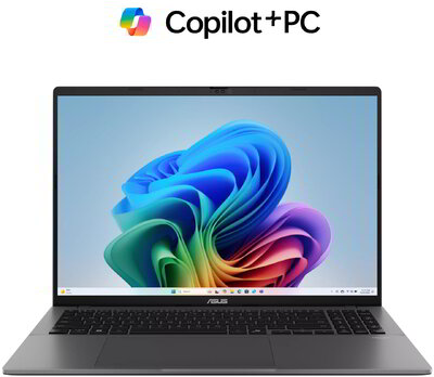 Asus Vivobook S16 Notebook (M3607GA-SH011W) - 16.0" WUXGA OLED, AMD Ryzen AI 7-445, 16GB RAM, 512GB SSD, Magyar billentyűzet, Windows 11 Home, 3 év garancia, Szürke színben