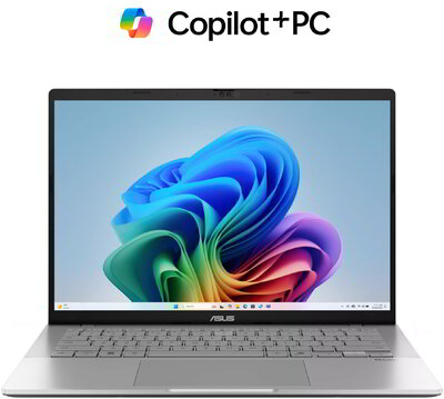 Asus Vivobook S14 Notebook (M3407GA-SF013W) - 14.0" WUXGA OLED, AMD Ryzen AI 7-445, 16GB RAM, 512GB SSD, Magyar billentyűzet, Windows 11 Home, 3 év garancia, Ezüst színben