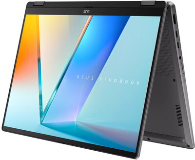 Asus VivoBook 14 Flip 2in1 Notebook (TP3407AA-SG035W) - 14.0" WUXGA OLED Multi-touch, Intel Core Ultra 7-355, 16GB RAM, 512GB SSD, Magyar billentyűzet, Windows 11 Home, 3 év garancia, Szürke színben