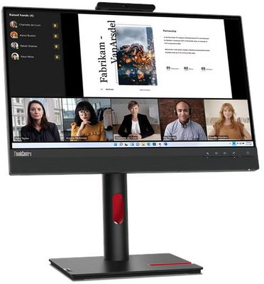 Lenovo ThinkCentre TIO-22 Gen5 (12N9GAT1EU) - 21.5" FullHD (1920x1080) Multi-touch, IPS, 16:9, 1000:1, 250cd/m2, 4ms, Kamera, Vesa, HDMI, DisplayPort, USB, 3 év garancia, Fekete színben