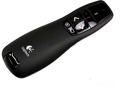 Logitech Wireless Presenter R400 (910-001356) - Prezenter - hatótávolsága: 15 m, USB vevőegység, lézer pointer