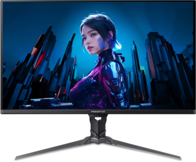 Acer Predator X32X5bmiiphuzx FreeSync Gamer Monitor (UM.JXXEE.501) - 32" 4K UHD (3840x2160) OLED, 16:9, 1000nits, 1.5M:1, Zero Frame, 0.03 ms GTG, 350nits, 2xHDMI, DisplayPort, USB, 2 év garancia, Fekete színben