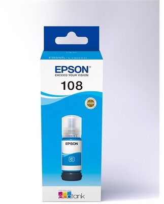 Epson 108 EcoTank Cyan (Ciánkék) eredeti nagytöltetű tintatartály - 70 ml (C13T09C24A)