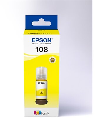 Epson 108 EcoTank Yellow (Sárga) eredeti nagytöltetű tintatartály - 70 ml (C13T09C44A)