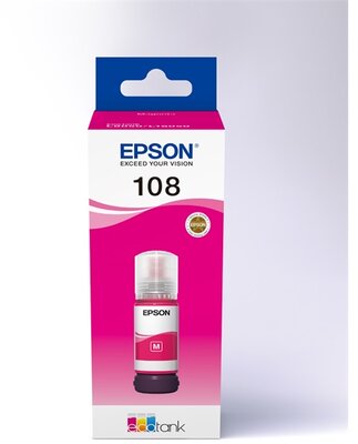 Epson 108 EcoTank Magenta (Bíbor) eredeti nagytöltetű tintatartály - 70 ml (C13T09C34A)
