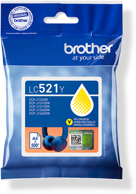 Brother LC-521Y Yellow (Sárga) eredeti tintapatron (LC521Y)