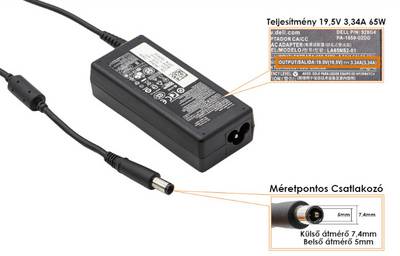 Dell PA-12 65 Watt USB-C AC Adapter - Notebook töltő (N6M8J)
