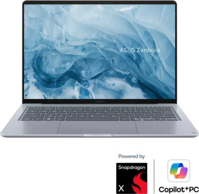 Asus ZenBook 14 Notebook (UX3480QA-U1022W) - 14.0" WUXGA OLED, Qualcomm Snapdragon X1-26-100, 16GB, 512GB, Magyar billentyűzet, Windows 11 Home, 3 év garancia, Kék színben