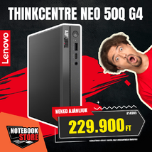 Lenovo ThinkCentre neo 50q G4 Tiny (12LN0024HX) - Intel Core i5-13420H, 16GB RAM, 512GB SSD, WiFi + Bluetooth, Operációs rendszer nélkül - Tiny Házas számítógép