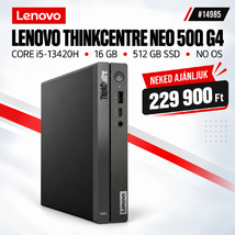 Lenovo ThinkCentre neo 50q G4 Tiny (12LN0024HX) - Intel Core i5-13420H, 16GB RAM, 512GB SSD, WiFi + Bluetooth, Operációs rendszer nélkül - Tiny Házas számítógép