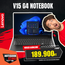 Lenovo V15 G4 Notebook (82YU00YQHV) - 15.6" FullHD, AMD Ryzen 5-7520U, 16GB RAM, 512GB SSD, Magyar billentyűzet, Operációs rendszer nélkül, 3 év garancia, Fekete színben