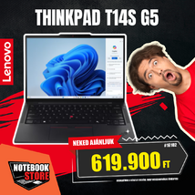 Lenovo ThinkPad T14s G5 Notebook (21LS002BHV) - 14.0" WUXGA, Intel Core Ultra 7-155U, 16GB RAM, 512GB SSD, Magyar billentyűzet, Windows 11 Professional, 3 év garancia, Fekete színben