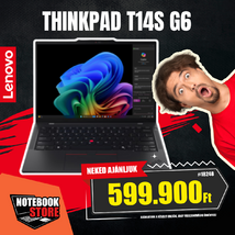 Lenovo ThinkPad T14s G6 Snapdragon Notebook (21N10026HV) - 14.0" WUXGA, Snapdragon X Plus X1P-42-100, 16GB RAM, 512GB SSD, Magyar billentyűzet, Windows 11 Pro (on ARM), 3 év garancia, Fekete színben