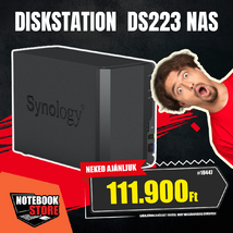 Synology DiskStation DS223 NAS hálózati adattároló (DS223) - Realtek RTD1619B, 2GB RAM, Háttértár nélkül (Max 2x)