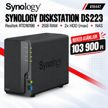 Synology DiskStation DS223 NAS hálózati adattároló (DS223) - Realtek RTD1619B, 2GB RAM, Háttértár nélkül (Max 2x)