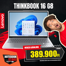 Lenovo ThinkBook 16 G8 Notebook (21SK00A6HV) - 16.0" WUXGA, Intel Core Ultra 7-255H, 16GB RAM, 512GB SSD, Magyar billentyűzet, Operációs rendszer nélkül, 3 év garancia, Szürke színben
