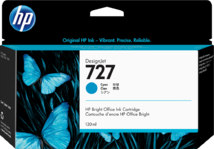 HP 727 Cyan (Ciánkék) eredeti DesignJet tintapatron (B3P19A) - 130 ml