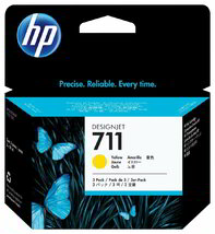 HP 711 Yellow (Sárga) eredeti DesignJet toner 3 darabos csomag (CZ136A) - 3x29 ml