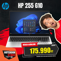 HP 255R G10 Notebook (B9YP7ET) - 15.6" FullHD, AMD Ryzen 3-7335U, 8GB RAM, 512GB SSD, Magyar billentyűzet, Operációs rendszer nélkül, 3 év garancia, Ezüstszürke színben
