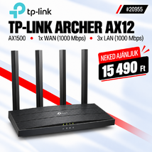 TP-LINK Wireless Router Dual Band AX1500 1xWAN(1000Mbps) + 3xLAN(1000Mbps), Archer AX12