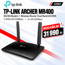 TP-LINK 3G/4G Modem + Wireless Router Dual Band AC1200 1xWAN/LAN(100Mbps) + 3xLAN(100Mbps), Archer MR400