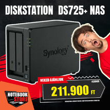 Synology DiskStation DS725+ NAS hálózati adattároló (DS725+) - AMD Ryzen R1600, 4GB RAM, Háttértár nélkül (Max 2x)