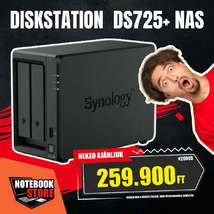 Synology DiskStation DS725+ NAS hálózati adattároló (DS725+) - AMD Ryzen R1600, 4GB RAM, Háttértár nélkül (Max 2x)