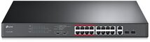 TP-LINK Switch 16x100Mbps (16xPOE+) + 2x1000Mbps + 2xGigabit kombó SFP (TL-SL1218MP)