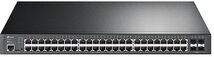 TP-LINK Switch 48x1000Mbps (48xPOE+) + 4xGigabit SFP + 2xkonzol port, menedzselhető rackes (SG3452P)