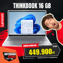 Lenovo ThinkBook 16 G8 Notebook (21SH00GXHV) - 16.0" WUXGA, Intel Core 7-240H, 32GB RAM, 1TB SSD, Magyar billentyűzet, Operációs rendszer nélkül, 3 év garancia, Szürke színben