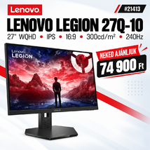 Lenovo Legion 27Q-10 Gamer FreeSync Monitor (68C6GAC4EU) - 27.0" WQHD (2560x1440) IPS, 240Hz, 16:9, 1000:1, 300cd, 2xHDMI, DisplayPort, 3 év garancia, Fekete színben