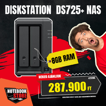 Synology DiskStation DS725+ NAS hálózati adattároló (DS725+8GB) - AMD Ryzen R1600, 8GB RAM, Háttértár nélkül (Max 2x)