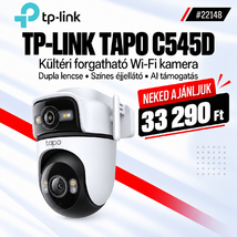 TP-LINK Wireless Kamera Cloud kültéri forgatható színes éjjellátó dupla lencse AI támogatás (TAPO C545D)
