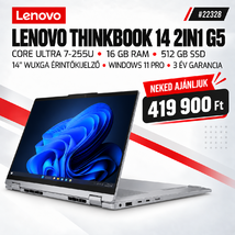 Lenovo ThinkBook 14 2in1 G5 Notebook (21SQ0033HV) - 14.0" WUXGA Multi-touch, Intel Core Ultra 7-255U, 16GB RAM, 512GB SSD, Magyar billentyűzet, Windows 11 Professional, 3 év garancia, Szürke színben