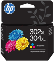 HP 302/304 XL Fekete és háromszínű tintapatron kombinált nagykapacitású csomag (B7RT8AE)