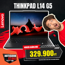 Lenovo ThinkPad L14 G5 Notebook (21L1002KCX) - 14.0" WUXGA, Intel Core Ultra 5-125U, 16GB RAM, 512GB SSD, Angol billentyűzet, Windows 11 Professional, 3 év garancia, Fekete színben