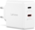 Lenovo Dual USB-C 65W GaN Charger (G0A6065WEU) hálózati töltő adapter, Fehér színben